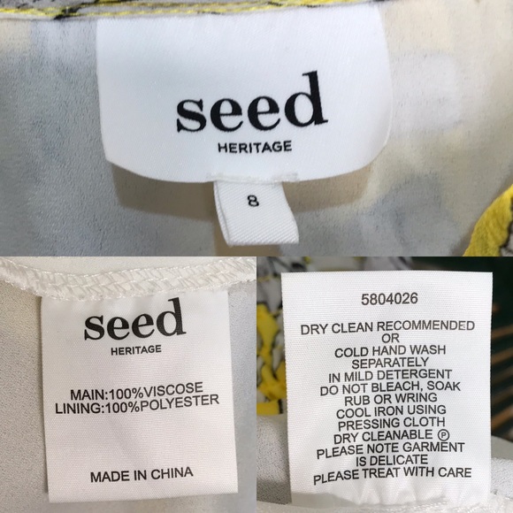 SOLD Seed Heritage Yellow Floral Tie Dress 8 - Picture 16 of 16